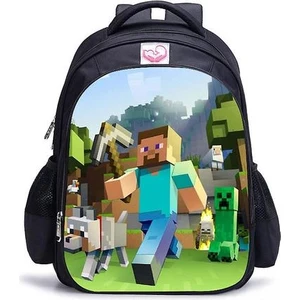 Minecraft Su Geçirmez Çocuk Sırt Çantası (Renk-1) (Yurt Dışından)