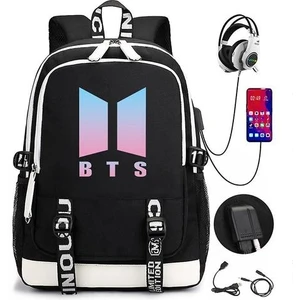 Bts Sırt Çantası USB Şarj Edilebilir Sırt Çantası Büyük Kapasiteli Öğrenci Okul Çantası (Renk-3) (Yurt Dışından)