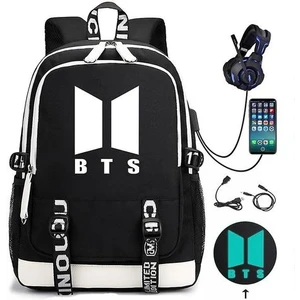 Bts Sırt Çantası USB Şarj Edilebilir Sırt Çantası Büyük Kapasiteli Öğrenci Okul Çantası (Renk-1) (Yurt Dışından)