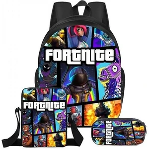 Fortnite Sırt Çantası Öğle Yemeği Çantası Kırtasiye Çantası Üç Parçalı Öğrenci Hediye (Yurt Dışından)