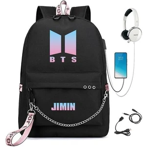 Bts Sırt Çantası Sevimli USB Şarj Okul Çantası (Renk-7) (Yurt Dışından)