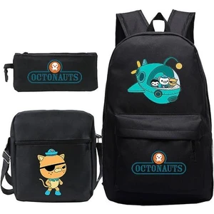 3 Adet / Takım Octonauts Satchel Anime Baskılı Okul Çantası Sırt Çantası ile Kalem Çantası Messenger Çanta (Yurt Dışından)