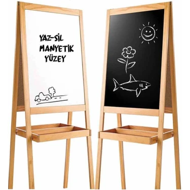 Diytoy Manyetik Çift Taraflı Ahşap Yazı