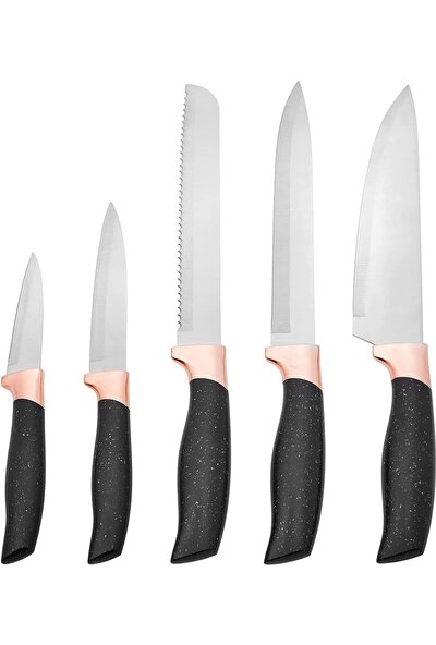 Berlin Shop Gusto Siyah 12 Parça Bıçak Servis Kesme Tahtası Seti