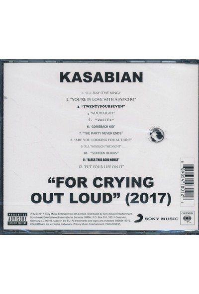Kasabian – For Crying Out Loud (2017) CD