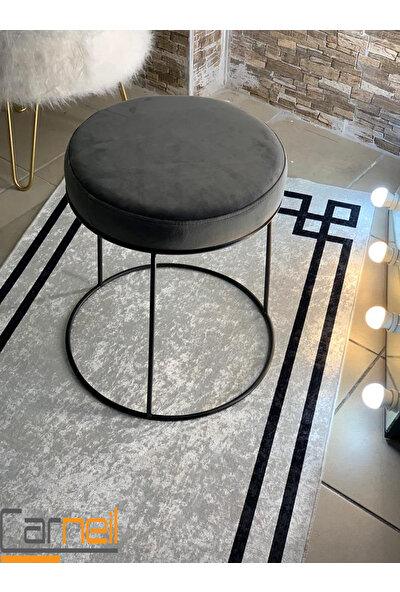 Shelay Design Moon X4 Adet 47 cm Cafe,mutfak Taburesi Sandalyesi Bsiyan-Antrasit Gri