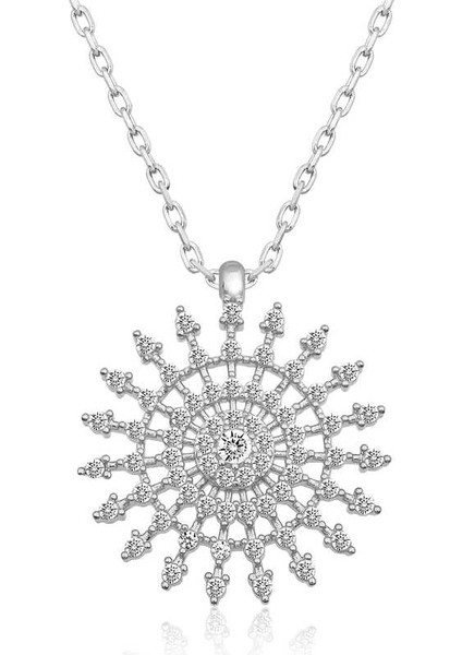 Gümüş Güneş Kadın Kolye