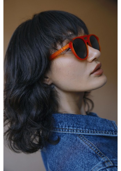 Poonam Matt Orange Black Güneş Gözlüğü