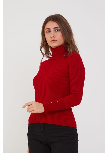 Boğazlı Fitilli Kazak Kırmızı fiyatları