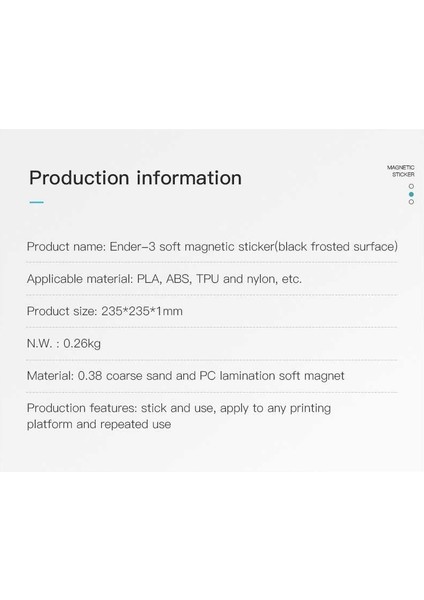 Orijinal Creality 235X235MM Soft Manyetik Tabla Seti - Ender 3/pro/v2 Uyumlu