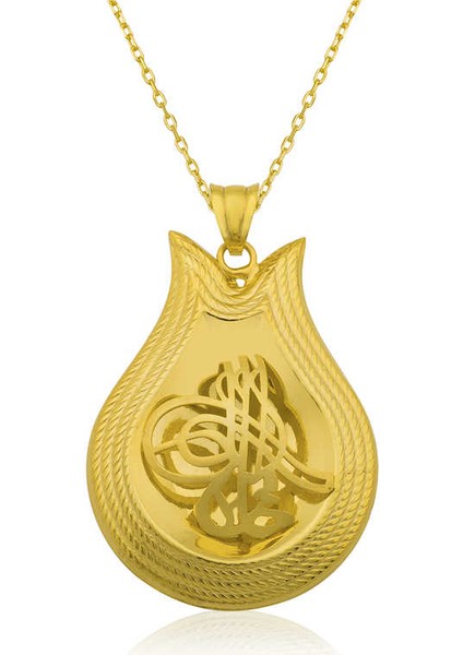 Gümüş Sarı Tuğra Bayan Kolye