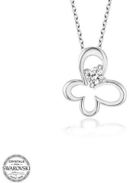 Swarovski Taşlı Gümüş Kelebek Bayan Kolye fiyatları