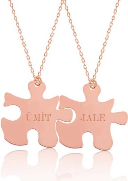 Gümüş Kişiye Özel Puzzle Isimli Kolye