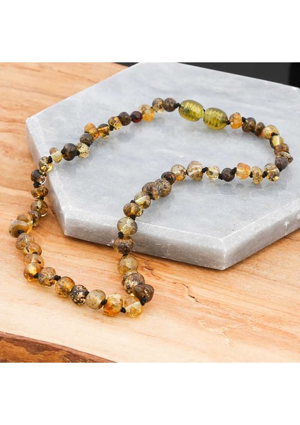 Bebek Damla Kehribar Diş Kolye