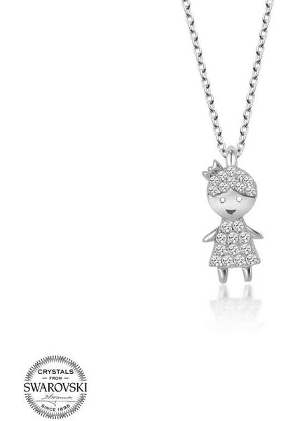 Swarovski Taşlı Gümüş Çocuk Bayan Kolye fiyatları
