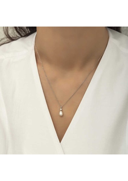 Gümüş Damla Inci Bayan Kolye fiyatları