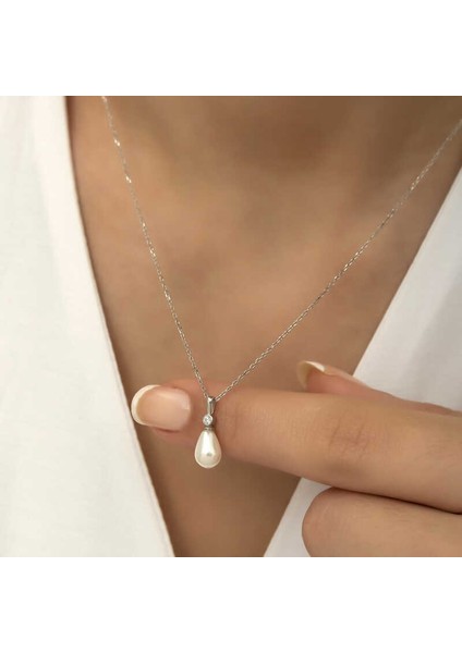 Gümüş Damla Inci Bayan Kolye indirimleri