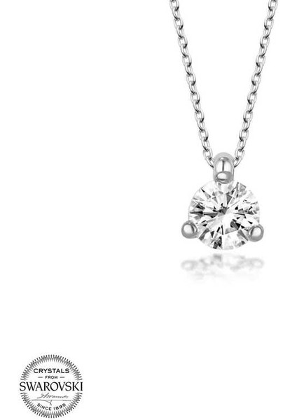 Swarovski Taşlı Gümüş Tektaş Bayan Kolye fiyatları