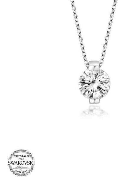 Swarovski Taşlı Gümüş Tektaş Bayan Kolye fiyatları