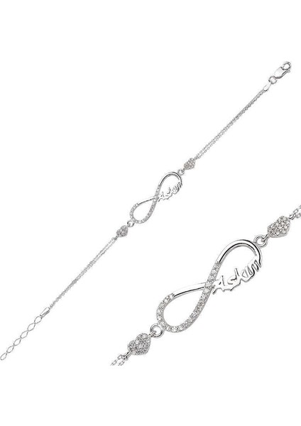 Gümüş Sonsuzluk Aşkım Bayan Bileklik