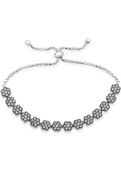 Gümüş Papatya Bayan Asansör Bileklik