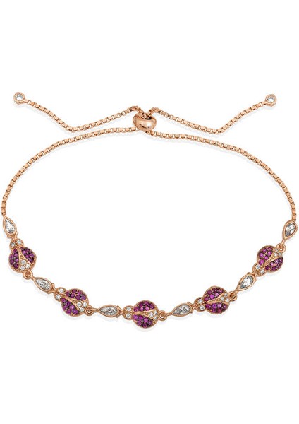 Gümüş Uğur Böcekli Asansör Bileklik