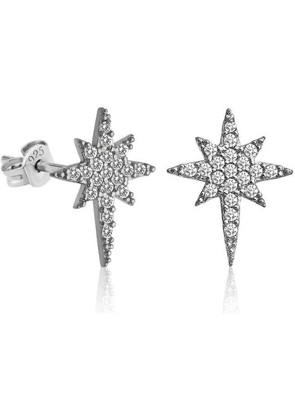 Gümüş Kutup Yıldızı Küpe