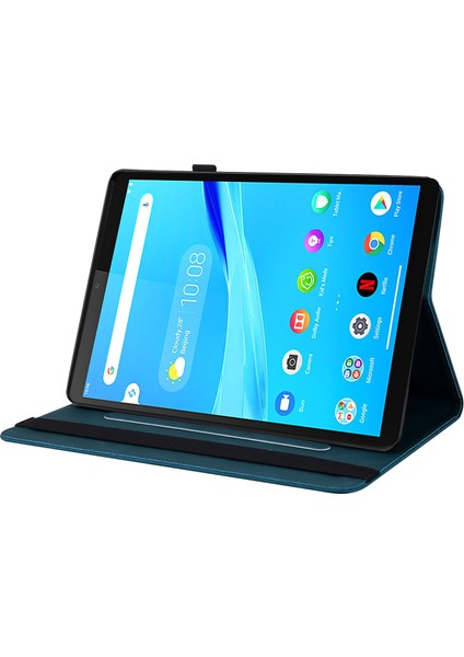 Lenovo Tab M8 Hd / M8 Fhd Mavi Için Çiçek Kabartmalı Tablet Kutusu (Yurt Dışından)