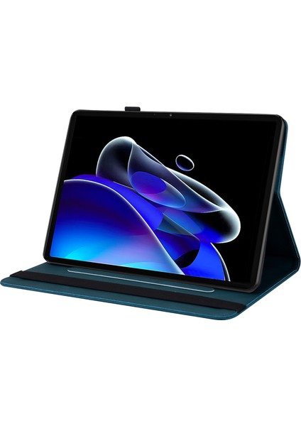 Realme Pad Için Kelebek Çiçek Pu Kılıfı x Mavi (Yurt Dışından)
