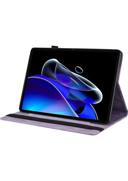 Realme Pad Için Kelebek Çiçek Pu Kılıfı x Mor (Yurt Dışından)