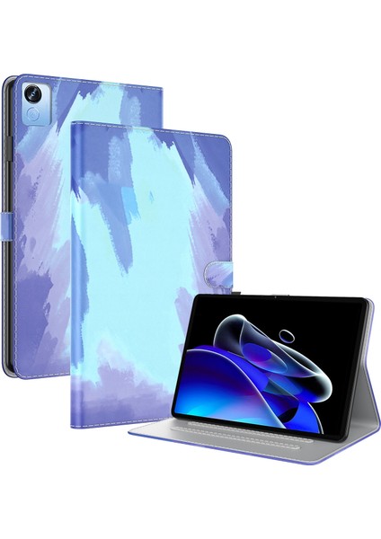 Realme Pad Için Suluboya Desen Tablet Kılıfı x Kış Kar (Yurt Dışından)