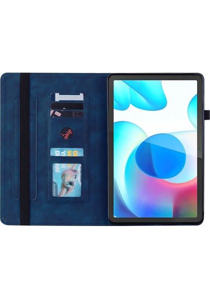 Oppo Realme Pad Için Fermuar Deri Kılıf 10.4 Mavi (Yurt Dışından)