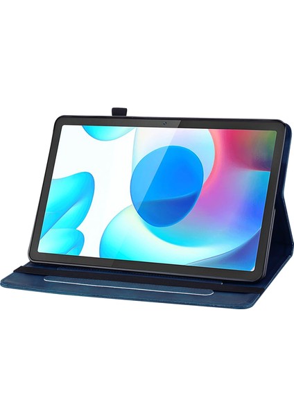 Oppo Realme Pad Için Fermuar Deri Kılıf 10.4 Mavi (Yurt Dışından)