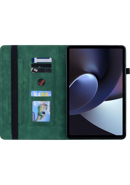 Oppo Pad 11 Green Için Fermuar Deri Kılıf (Yurt Dışından)