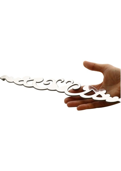 Dekoratif Ürün Duvar Ayna Süsü Vidalı Pleksi Krom 40 cm