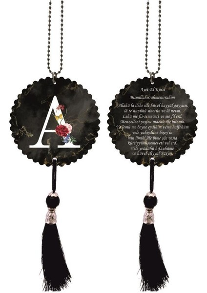 A Harfli ve Ayetel Kürsili Dikiz Ayna Süsü