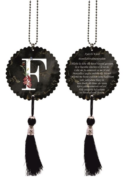 F Harfli ve Ayetel Kürsili Dikiz Ayna Süsü