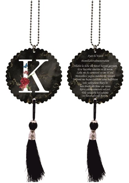 K Harfli ve Ayetel Kürsili Dikiz Ayna Süsü