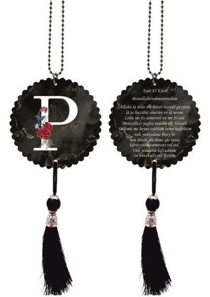 P Harfli ve Ayetel Kürsili Dikiz Ayna Süsü