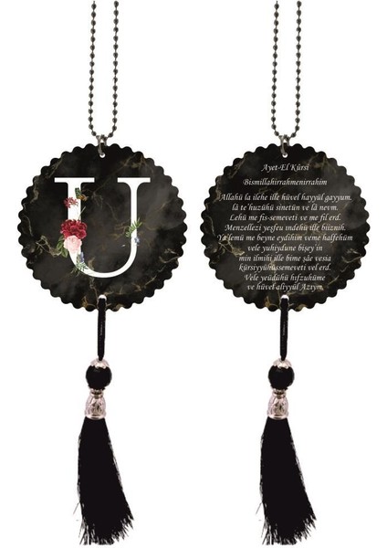 U Harfli ve Ayetel Kürsili Dikiz Ayna Süsü