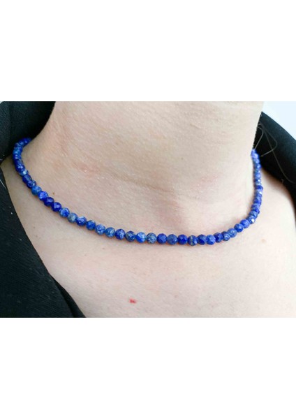 Mucize Taş Lapis Lazuli Kolye 4 mm Faset Kesim