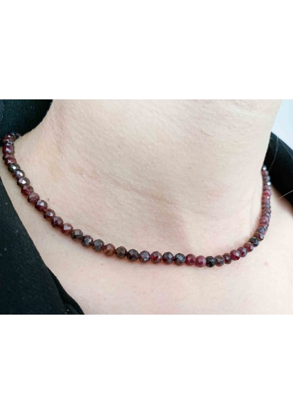 Mucize Taş Lal Garnet Kolye 4 mm Faset Kesim