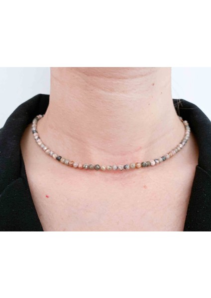 Rodokrozit Kolye 4 mm Faset Kesim
