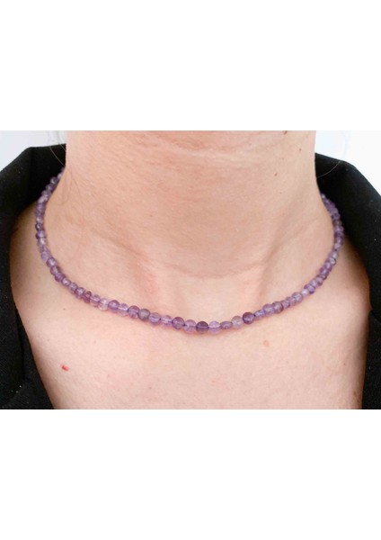 Ametist Kolye 4 mm Tımbıl