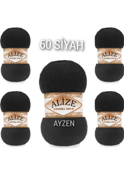 Ayzen Home Alıze Angora Gold 5 Li Paket El Örgü Ipi (100GR x 5 Adet)