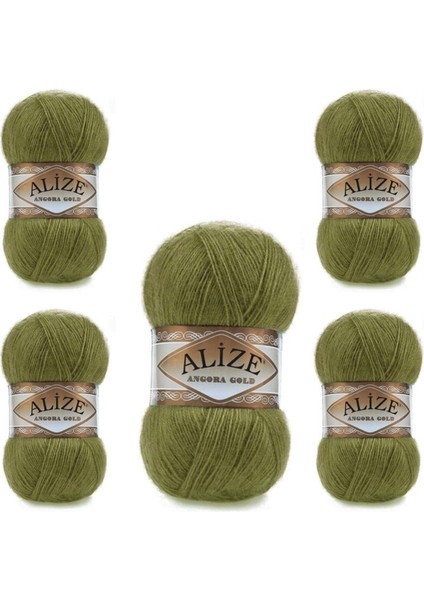 Ayzen Home Alıze Angora Gold 5 Li Paket El Örgü Ipi (100GR x 5 Adet)