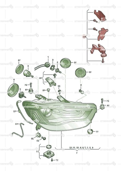 Audi A6 Sağ Far Tamir Kiti 2015-2018 Makyajlı 4G0998122B fiyatları