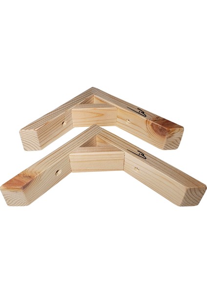Doğal Ahşap Duvar Raf Ayağı Dayanıklı 90 Derece (2li Set) modelleri