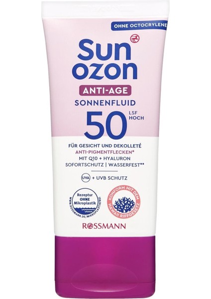 Sunozon Güneş Kremi SPF50 Anti-Age 50 ml