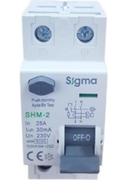 2x25a 30ma Kaçak Akım Rölesi (5li) Sigma